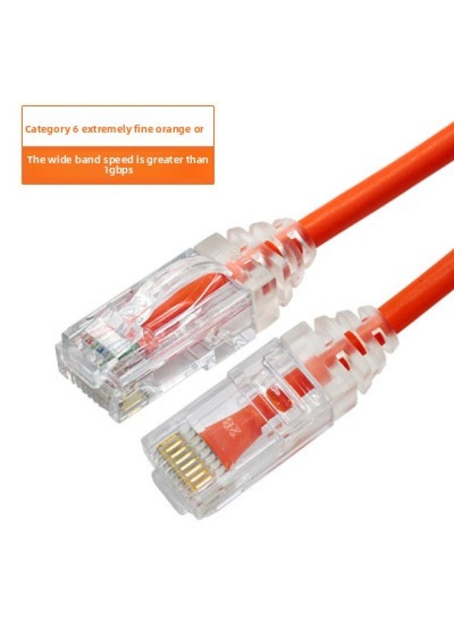 Generic NIPPON Daily Line Ultra-fine Soft Network Cable SPG6 Multi-strand Gigabit Six-class Jumper CAT6 High Speed From 0.3 M-Color:Six Types Of Ultra-fine Orange OR-Line Length:60 M  - Image 1