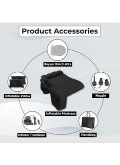 TrendyTrends Car Inflatable Bed with Pump 2 Air PillowQuick Inflatable Back Seat BedCar Inflatable MattressCar Bed MattressCar Bed For KidsTravelTripsCampingPicnicPool BeachUniversal FitGrey  - Image 2
