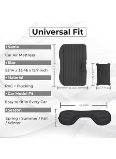 TrendyTrends Car Inflatable Bed with Pump 2 Air PillowQuick Inflatable Back Seat BedCar Inflatable MattressCar Bed MattressCar Bed For KidsTravelTripsCampingPicnicPool BeachUniversal FitGrey  - Image 4