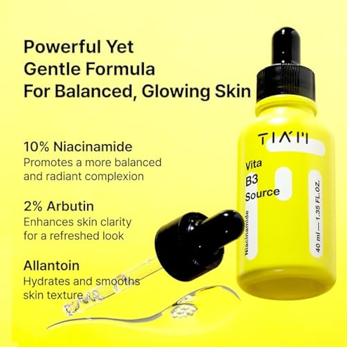 TIA'M TIAM Vita B3 Source, 1.35 fl oz, 10% Niacinamide Glow Serum with 2% Arbutin for Even Skin Tone and Dark Spot Care, Vegan Korean Skin Care - Image 5