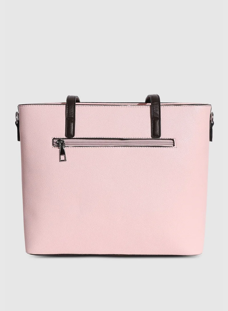 Haute Sauce Solid Zip Lock Regular Faux Leather Hand Bag with Detachable Strap For Women