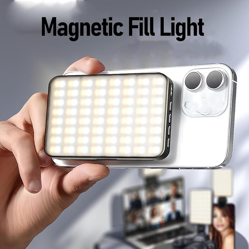 Magnetic Selfie Light 128 LED 3 Colors 10 Brightness Levels Clip For Phone Tablet Laptop - Image 4