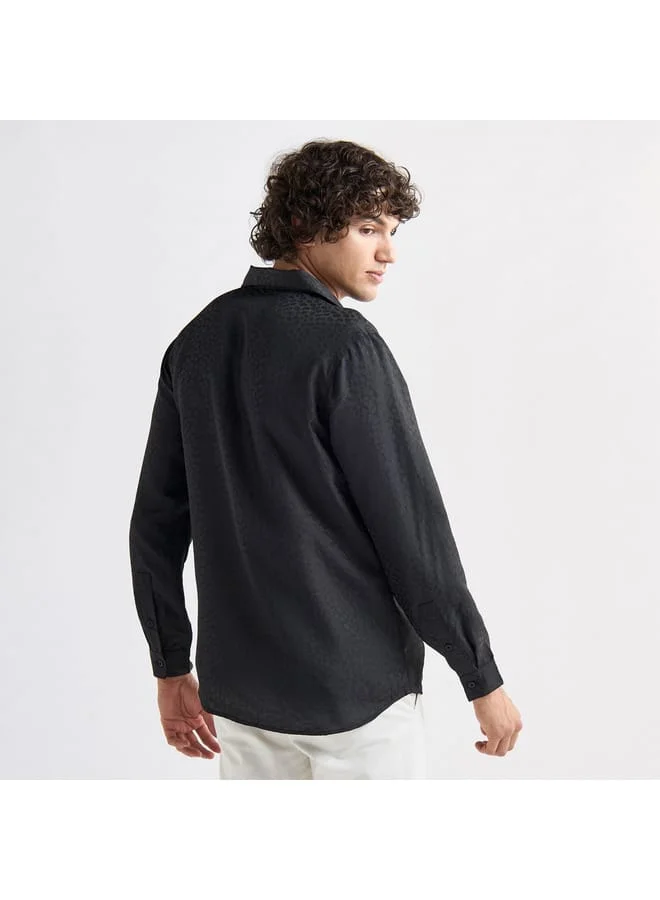 Splash FAV Textured Camp Collar Shirt