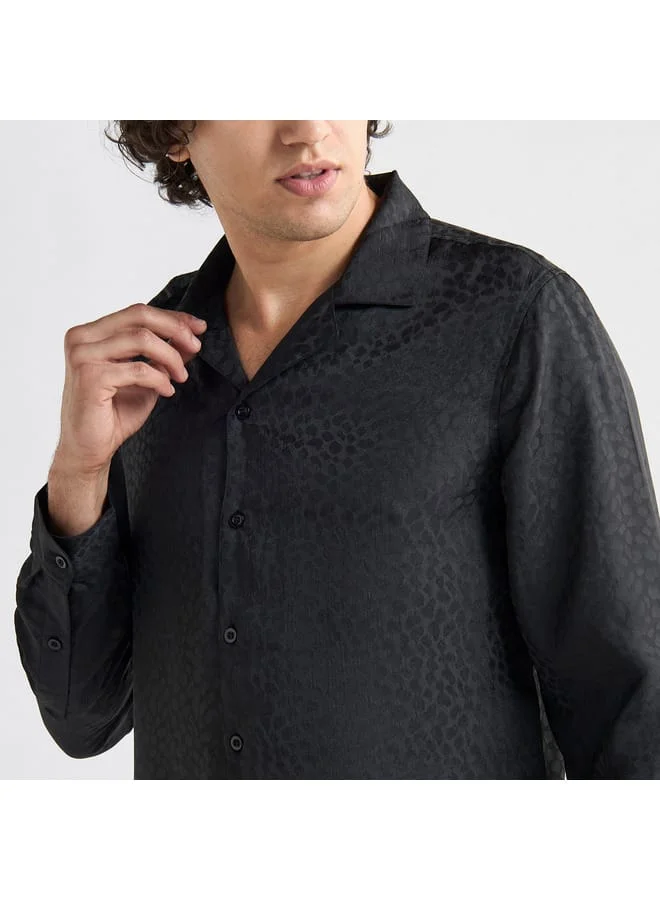 Splash FAV Textured Camp Collar Shirt