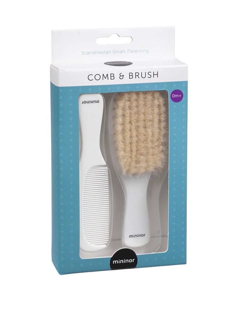 Mininor 10804 Comb and Brush 0 Months White - Image 2