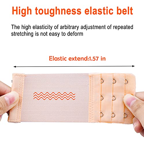 Tiousoni 6 Pieces Women's Bra Extenders 2 Hook / 3 Hook Comfortable Stretchy Bra Extension Strap (Black, White, Nude) - Image 3