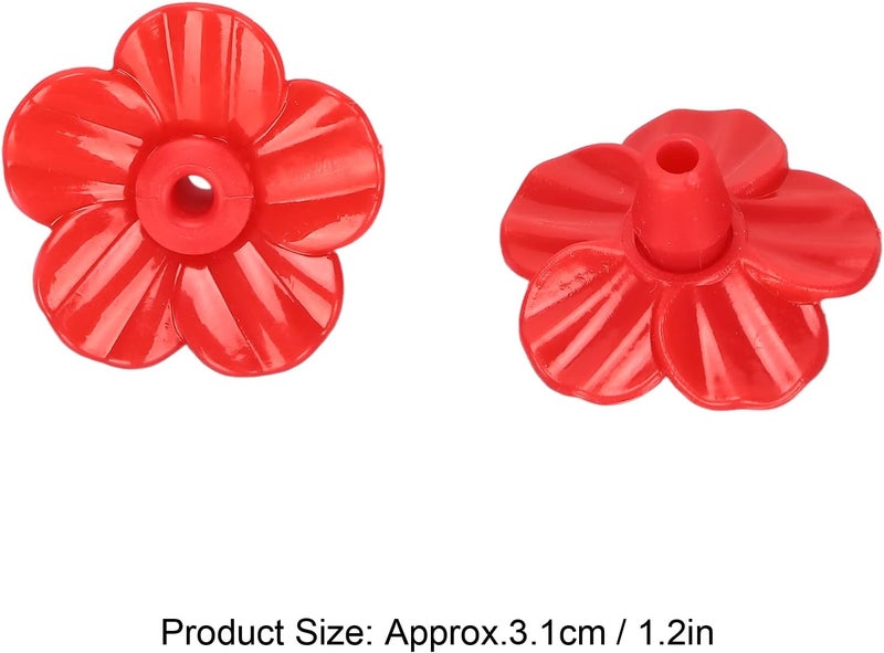 klarako Hummingbird Feeder Part, 30Pcs Hummingbird Feeder Replacement Flowers Feeding Ports Replaceable More Bird Feeder Decorative Flower (Red) - Image 5