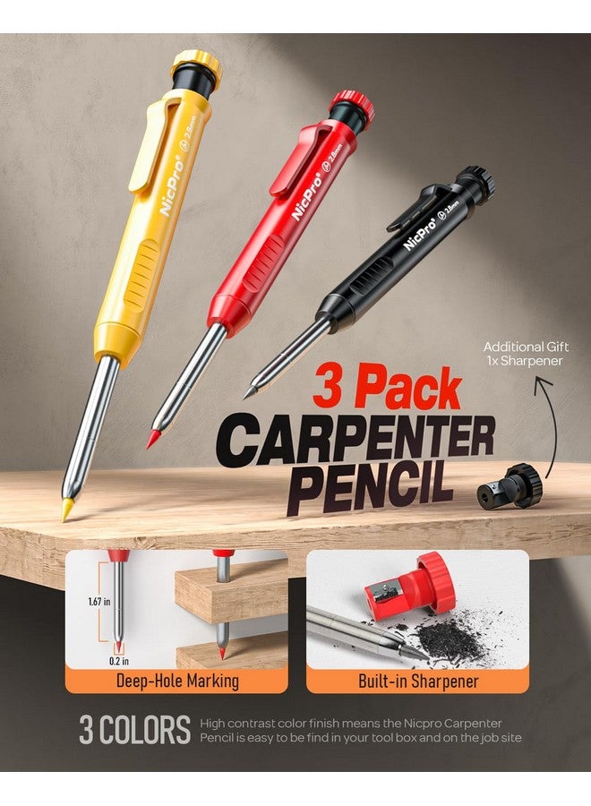 نيكبرو مجموعة أقلام رصاص ميكانيكية مكونة من 16 قطعة مع 42 قلم إعادة تعبئة وأداة كتابة من الكربيد وأقلام رصاص للبناء وأقلام رصاص نجارة شديدة التحمل للمهندس المعماري - Image 2