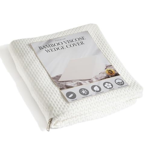 PlanetofBamboo Bamboo Viscose Top Layer Wedge Pillow Case Cover 25" L x 24" W x 12" H, Moisture-Wicking, Cooling and Breathable Wedge Pillow Cover with Zipper - Image 1