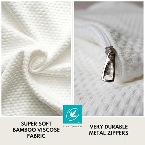 PlanetofBamboo Bamboo Viscose Top Layer Wedge Pillow Case Cover 25" L x 24" W x 12" H, Moisture-Wicking, Cooling and Breathable Wedge Pillow Cover with Zipper - Image 2