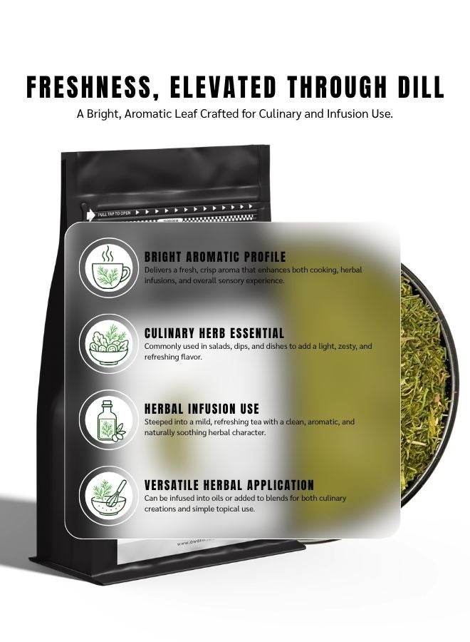 AWAFI MILL Dill Leaves (Dill Weed) – Food-Grade Dried Herb | Anethum graveolens - 500g | 17.6 Oz - Image 2