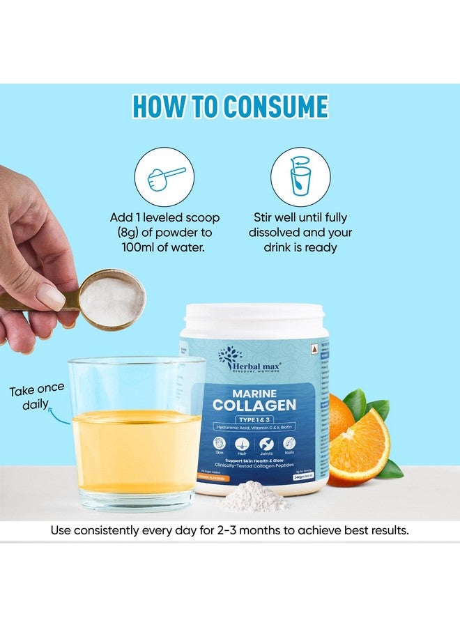 Herbal max Glutathione Tablet And Hydrolyzed Marine Collagen Supplement With Antiioxidants,Hyaluronic Acid, Vitamin C & E, Biotin | Healthy Skin, Hair, Nails, Bone |Type 1 and 3 Collagen Peptides | - Image 5