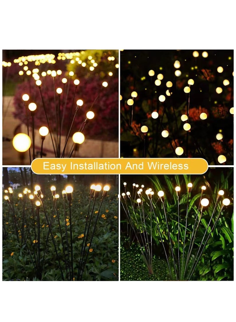 Generic Solar Garden Lights Upgraded Bright, New Outdoor Waterproof 10 LED Solar Swaying Lights Firefly Lights Outdoor Decoration Lights Garden Decor, Solar Lights For Yard, Pathway 2 Pack  - Image 2