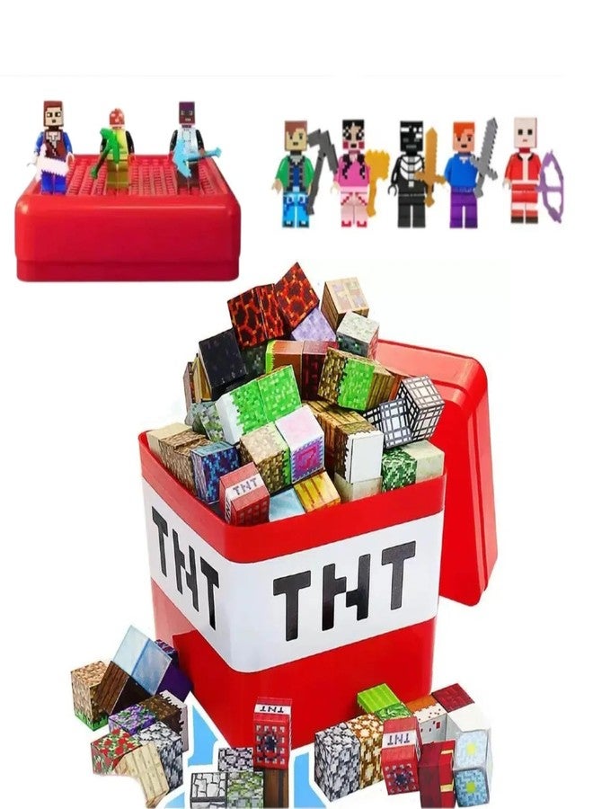 Lefan 148+ PCS Magnetic Building Blocks Set with 15+ Characters, Creative 3D Cube Construction Toy with Storage Box for Kids, Educational STEM Building Toy for Boys & Girls - Image 1