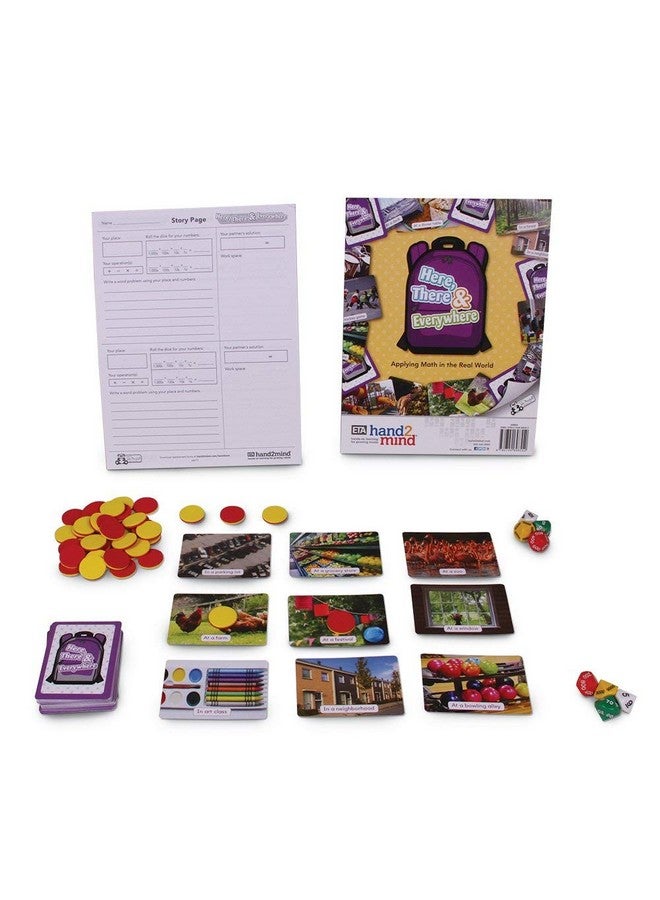 hand2mind hand2mind Here, There & Everywhere Game, Math Games, Teacher Supplies, Math Manipulatives, Classroom Supplies for Teachers Elementary, Choose Your Own Adventure Game, Math Tools