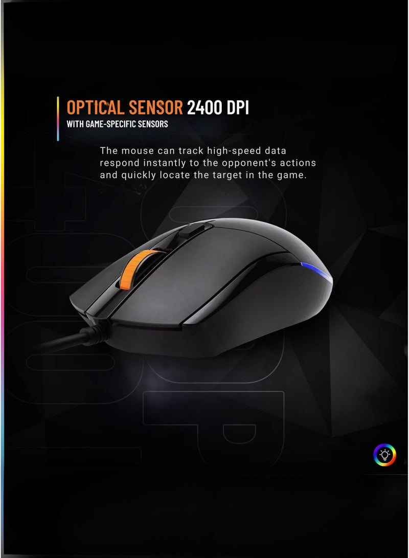 Meetion C490 Gaming Combo – Wired Keyboard, Mouse, Headset & Mouse Pad 4-in-1 PC Gaming Kit - Image 4