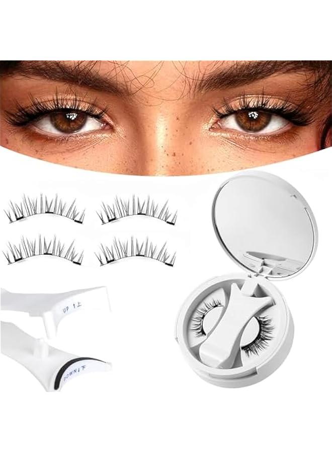 Generic Krafty Magnetic Eyelashes with Applicator, Giani Double Sided Natural Look No Glue Eyeliner Free Reusable Missglam Lashes Easy Wear Em02  - Image 1