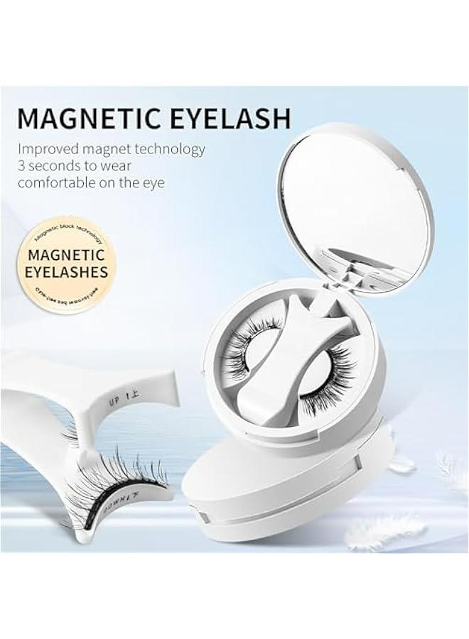 Generic Krafty Magnetic Eyelashes with Applicator, Giani Double Sided Natural Look No Glue Eyeliner Free Reusable Missglam Lashes Easy Wear Em02  - Image 4