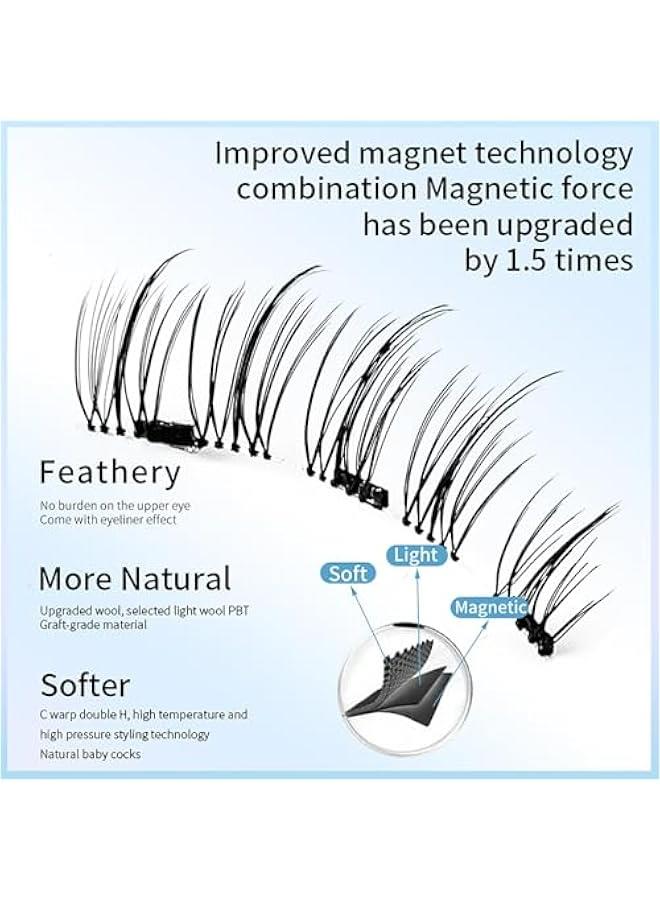Generic Krafty Magnetic Eyelashes with Applicator, Giani Double Sided Natural Look No Glue Eyeliner Free Reusable Missglam Lashes Easy Wear Em02  - Image 5