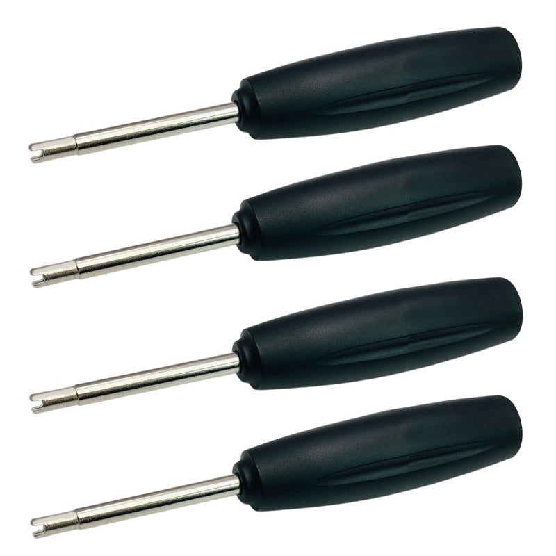VOTNMIC 4 Pieces Valve Core Torque Tool Avoid TPMS Damage Valve Core Removal and Installation Tool Helps Guard Against Over or Under torquingBlack Silver