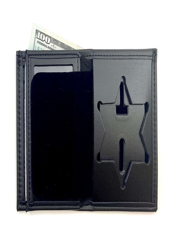 Perfect Fit Shield Wallets Los Angeles Sheriff 6 Point Style Badge Bi-Fold Hidden Badge Wallet (Cutout PF622) - Image 1