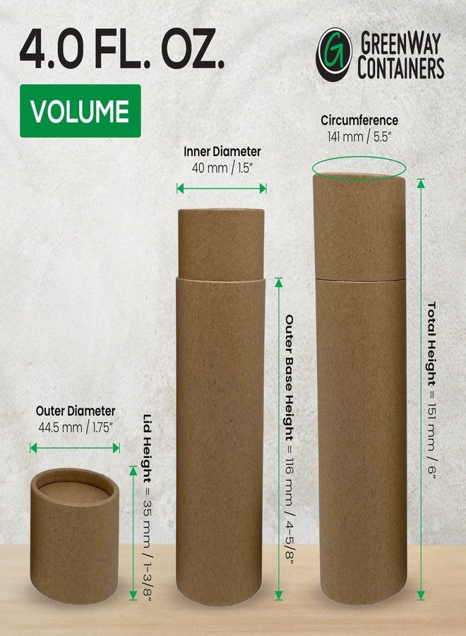 GREENWAY CONTAINERS GreenWay 4oz / 115g Small Kraft Paper Shaker Tubes with Sifters & Lids - 10 Pack Biodegradable Containers for Powdered Cosmetics - Fully Compostable Spice Sifting Tubes - Brown - Image 3