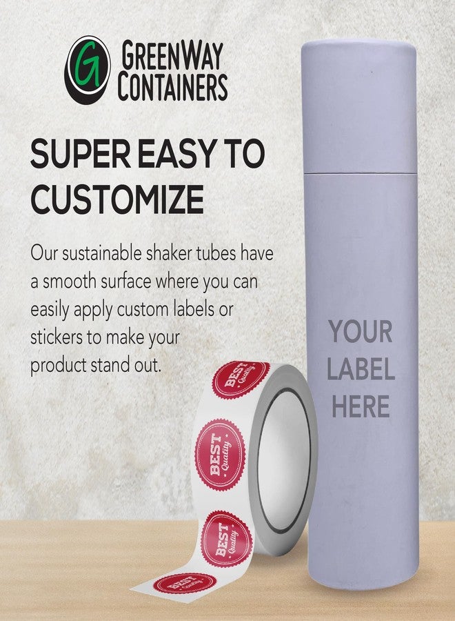 GREENWAY CONTAINERS GreenWay 4oz / 115g Small Kraft Paper Shaker Tubes with Sifters & Lids - 10 Pack Biodegradable Containers for Powdered Cosmetics - Fully Compostable Spice Sifting Tubes - Brown - Image 5