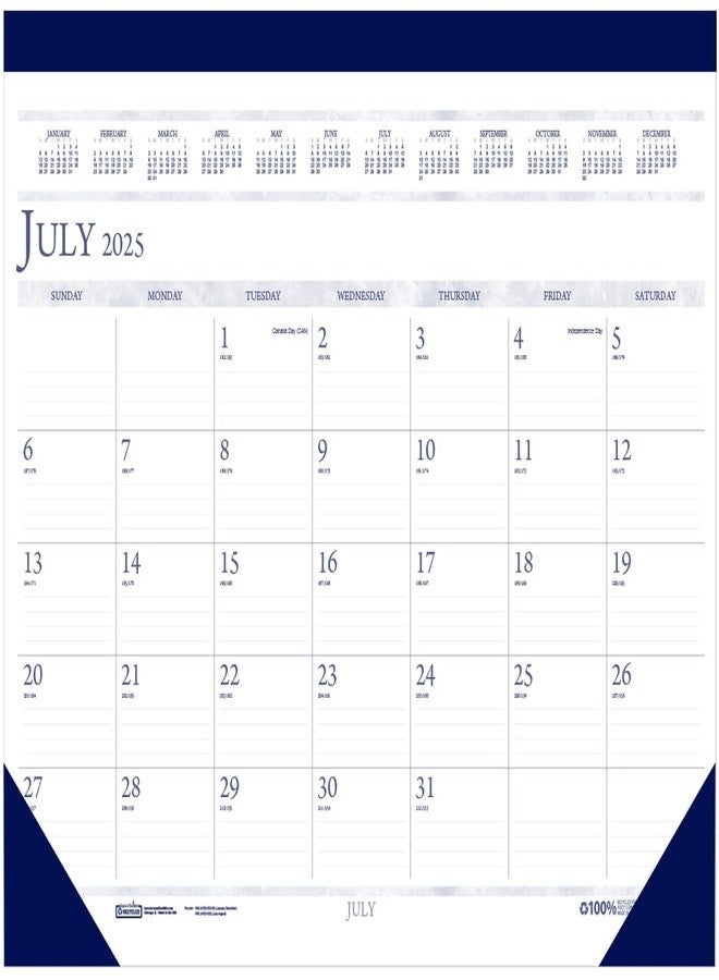 2025-2026 House of Doolittle 22" x 17" Academic Monthly Desk Pad Calendar (155-26)
