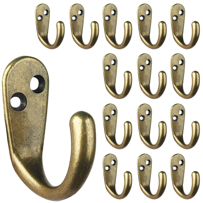 IBosins 15PCS Coat Hooks Wall Mounted Single Prong Robe Hook for Hanging Towel Hooks with 30 Screws for Bags, Hat, Cap, Scarf, Cup - Image 1