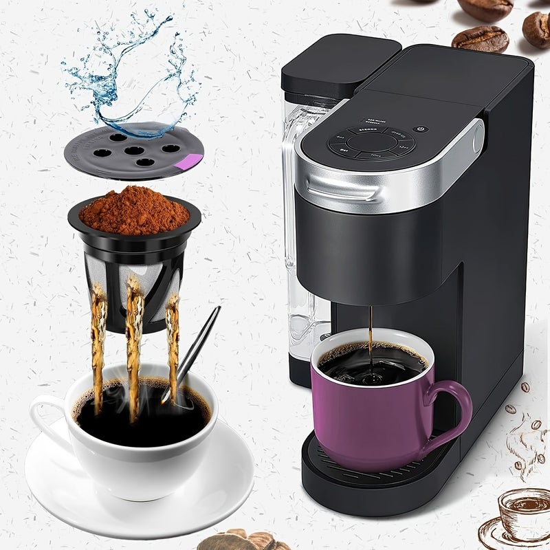 4 Pack Universal Reusable K Cup For Keurig Brewing 2 Black 2 Purple Refillable Coffee Pods With 5 Holes - Image 3