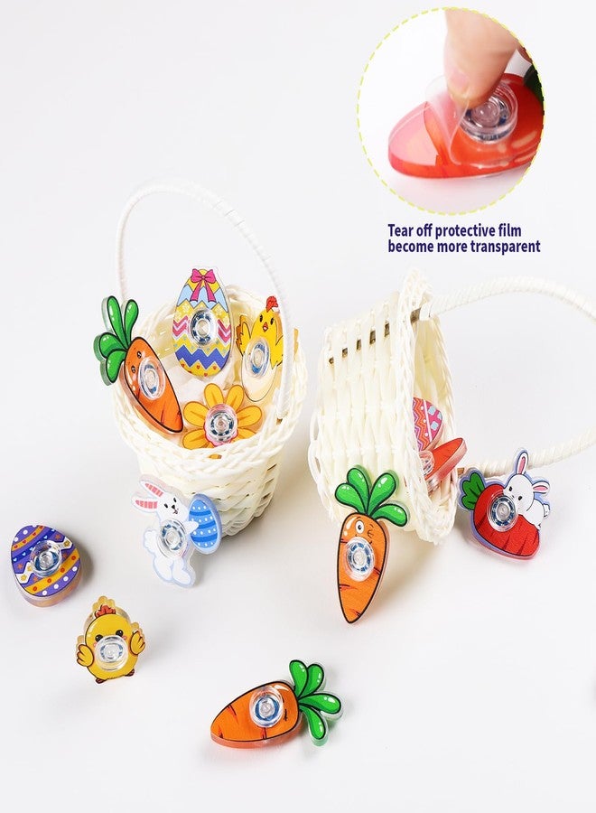 FXMHEHBB 24 Pcs Easter Fidget Spinner Toys, Mini Finger Spinners Bulk Easter Egg Filler Basket Stuffers Classroom Prizes for Kids - Image 4