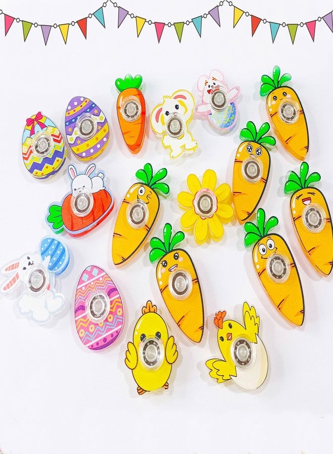 FXMHEHBB 24 Pcs Easter Fidget Spinner Toys, Mini Finger Spinners Bulk Easter Egg Filler Basket Stuffers Classroom Prizes for Kids - Image 3