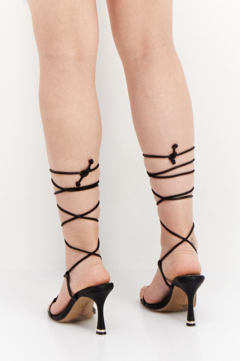 Kenneth Cole Women Belinda Tie Closure High Heel Sandals, Black - Image 2
