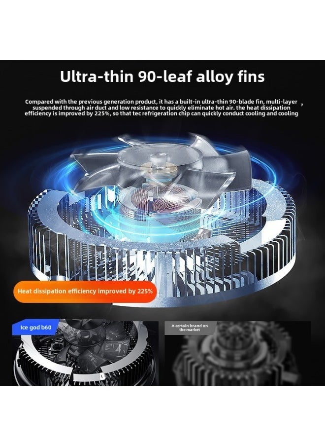 [True Icing] Magnetic Mobile Phone Radiator Cooling Artifact Semiconductor Refrigeration Live Special Back Clip Mute Wind-Color:Samurai Black [back Clip Style] Can Be Used On Both For Apple And Android √ Instant Cooling●Free Storage Bag + Finger Cot