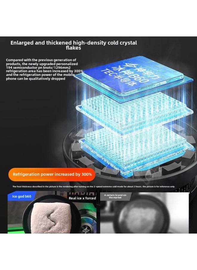 [True Icing] Magnetic Mobile Phone Radiator Cooling Artifact Semiconductor Refrigeration Live Special Back Clip Mute Wind-Color:Samurai Black [back Clip Style] Can Be Used On Both For Apple And Android √ Instant Cooling●Free Storage Bag + Finger Cot