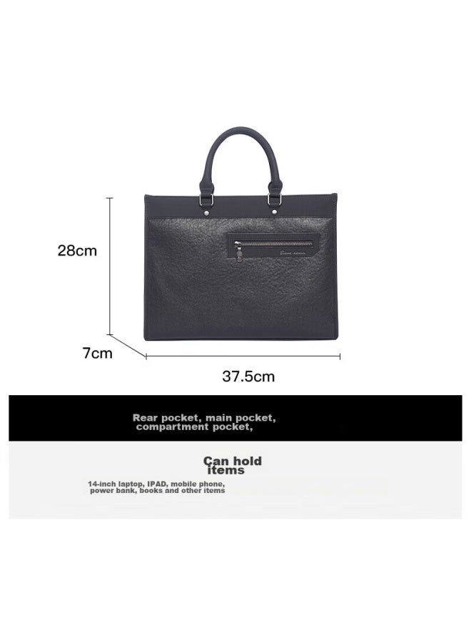 American Bison Meizhouyeniou Briefcase For Men, Business Bag, Top-grain Leather, Casual Bag, Large Capacity Horizontal Handbag, Men's Gift - Image 4