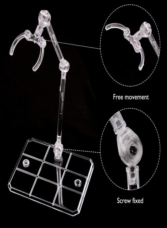Migaven Action Figure Stand, 10pcs Assembly Action Figure Display Holder Base Doll Model Support Display Stand Compatible with HG RG SD SHF Gundam 1/144 Toy Clear - Image 5