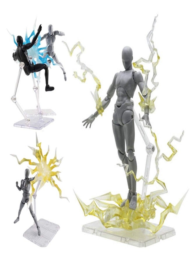 Migaven Action Figure Stand, 10pcs Assembly Action Figure Display Holder Base Doll Model Support Display Stand Compatible with HG RG SD SHF Gundam 1/144 Toy Clear - Image 2