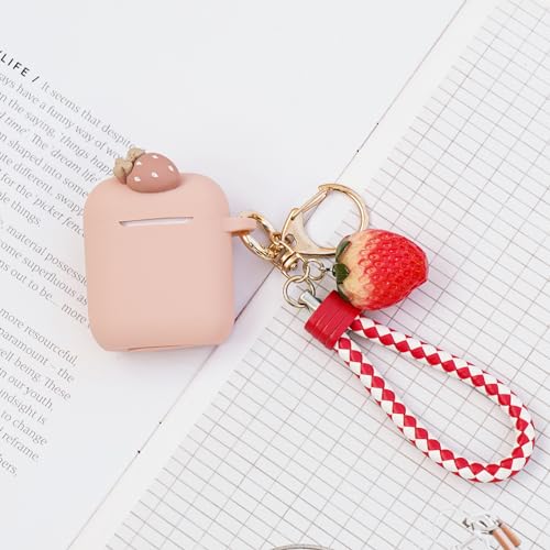 Wonhibo for Airpod Case, Cute Kawaii Cover for Airpods 1 and 2 Generation with Keychain (Mushroom) - Image 4
