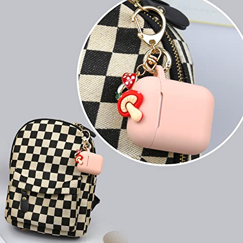 Wonhibo for Airpod Case, Cute Kawaii Cover for Airpods 1 and 2 Generation with Keychain (Mushroom) - Image 3