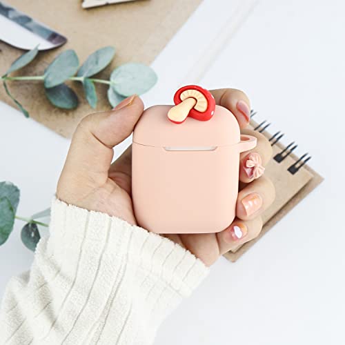 Wonhibo for Airpod Case, Cute Kawaii Cover for Airpods 1 and 2 Generation with Keychain (Mushroom) - Image 5