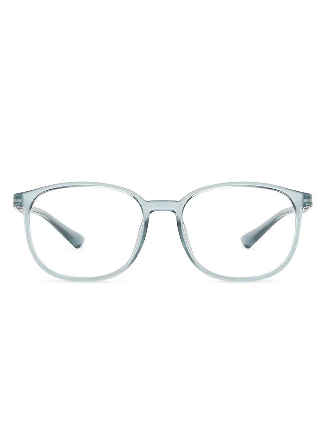 Lenskart Blu Zero Power Full Rim Bluecut & Antiglare Round Shape Computer Eyeglasses LB E13739 - 53mm - Grey