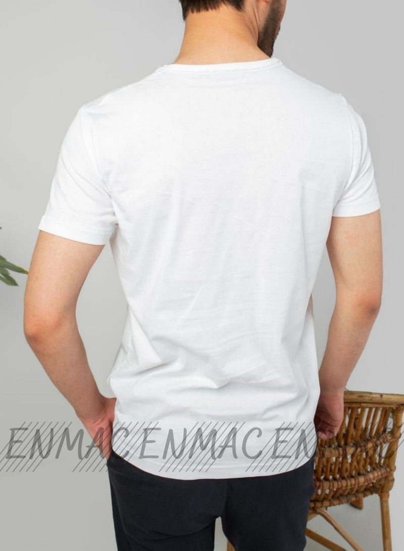 ENMAC UAE National Day Printed Casual Crew Neck Short Sleeve T-Shirt White  - Image 4