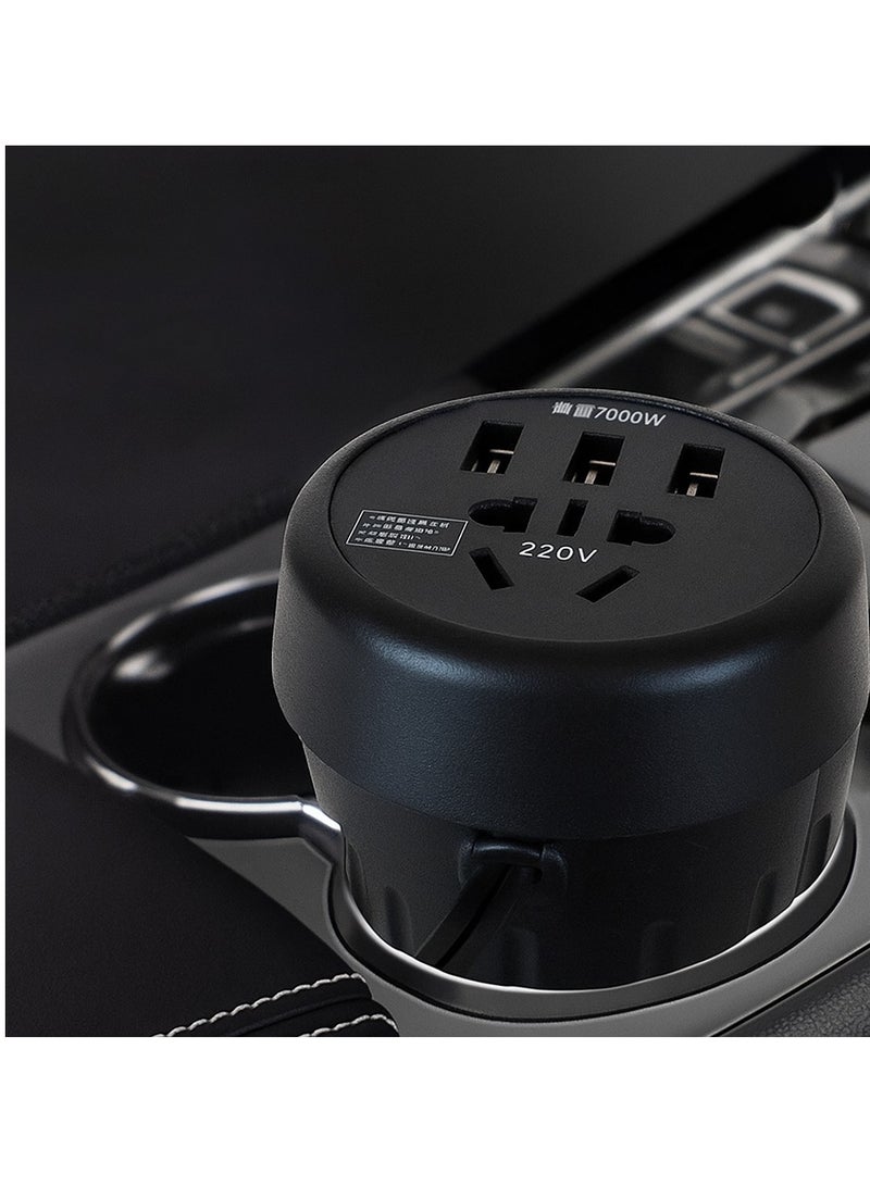 200W Car Voltage Inverter DC 12-24V to 110V-220V with 2 USB Ports, Cigarette Lighter Socket Converter for Business and Holiday Drives Code 6946 - Image 4