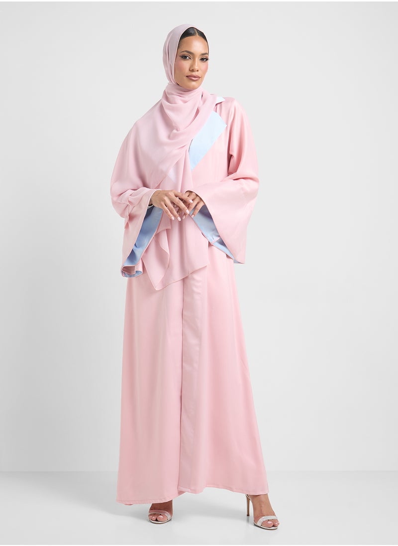 Khizana Two Toned Abaya With Sheila  - Image 1