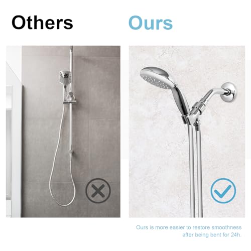 OFFO Ultra-Flex Shower Hose, Premium RV PVC Handheld Shower Head Hose Flex Hoses Extension with Brass Insert and Nut for Bathing Pet Bathing, 60 in Silver Gray - Image 2
