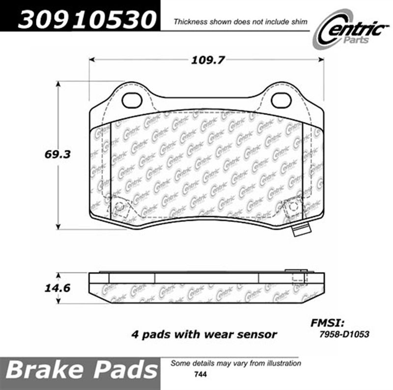 StopTech 309.10530 Sport Brake Pads with Shims and Hardware - Image 3