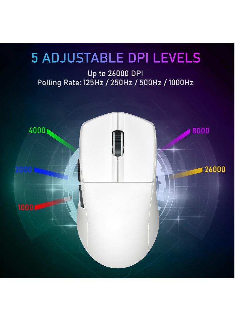 E-YOOSO X-44 1K Wireless Gaming Mouse, 49g Superlight, 26000 Dpi Paw9339, Bluetooth 5.1/2.4G/Wired Programmable Game Mice for Gaming/Office - Image 4