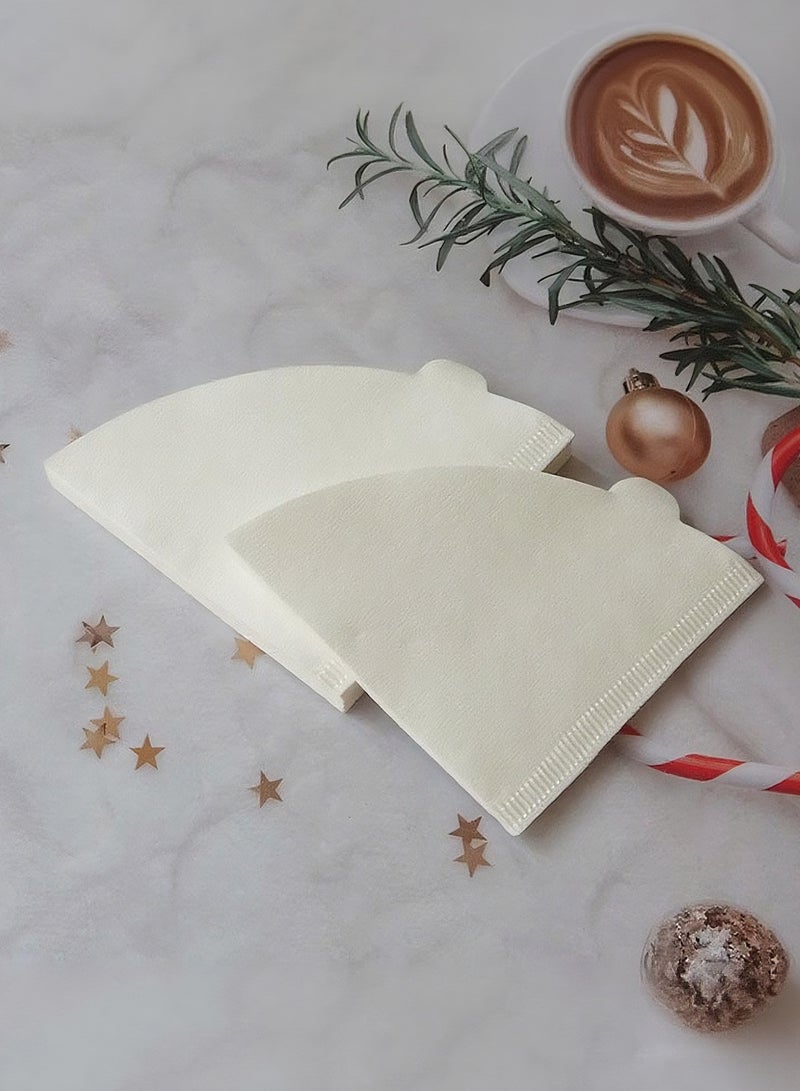 100 Pcs white V02 Coffee Filters, Unbleached 2-4 Cups Disposable V02 Coffee Paper Filters, Compatible with Cone Shaped Pour Over Coffee Filter and Drip Coffee Maker - Image 2