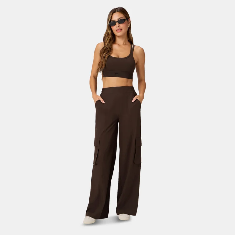 Fabletics Yellow Women's Downtown Wide Leg Cargo Trousers for Women | Best Price UAE